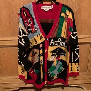 Vintage Teacher Hand Knit Eagle's Eye Sweater